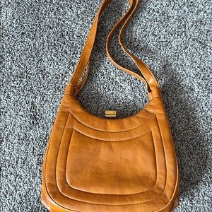 Vintage Tan Leather Shoulder Bag